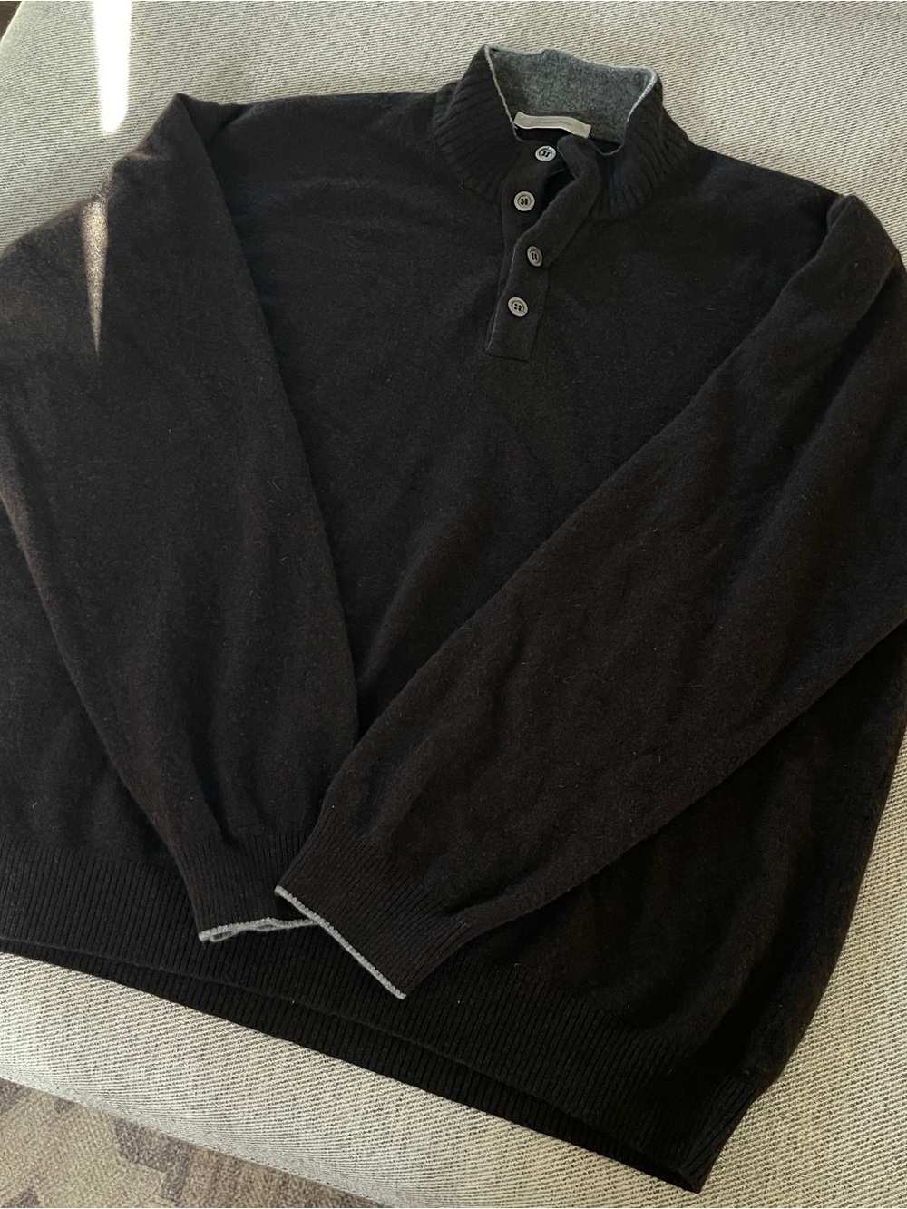 Ermenegildo Zegna Wool Cashmere Button Collar Sweater